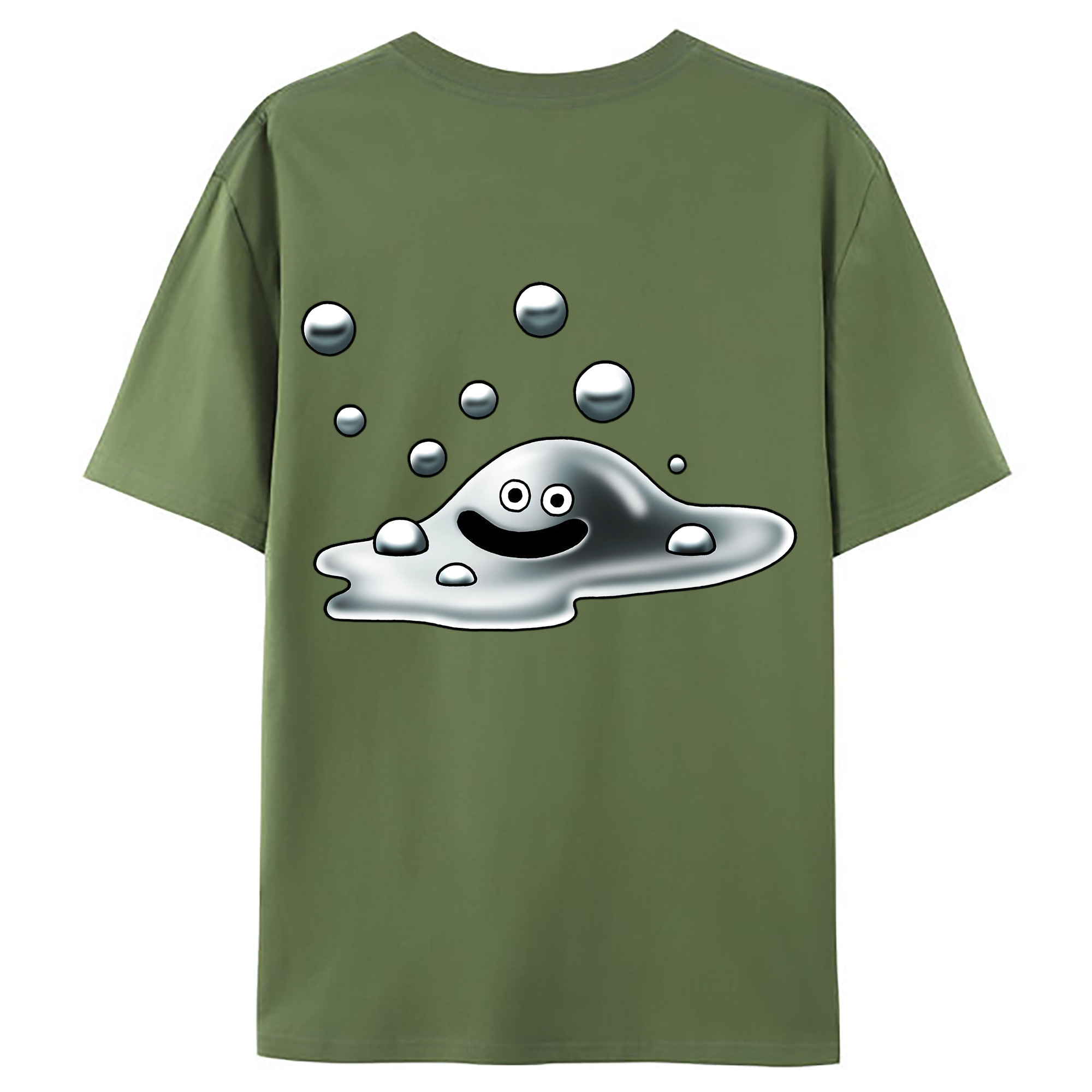 （画像用） ドラゴンクエスト Doragon Kuesuto Dragon Quest 綿100％ メンズ半袖Tシャツ（バックプリント） 通気性